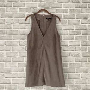 Olivaeous Faux Suede Mini Dress with Pockets